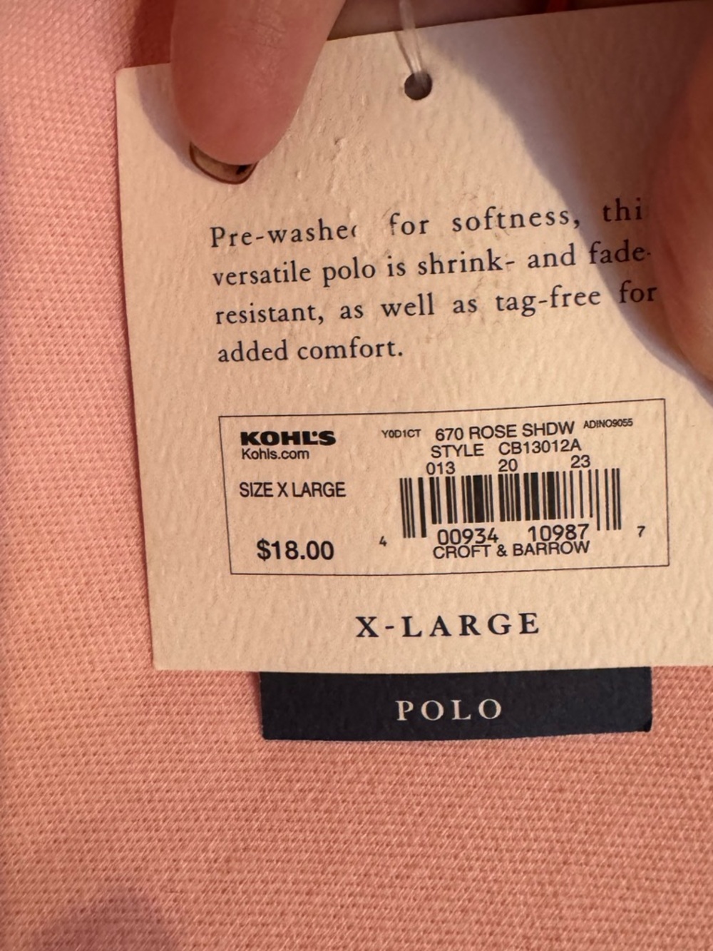 NWT Soft Light Pink Polo Top  XLARGE    #12 - Picture 10 of 10